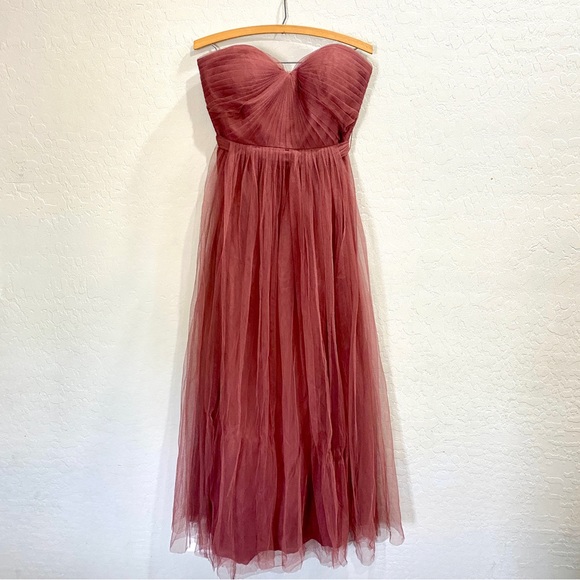 Jenny Yoo Aiden Convertible Gown Women’s Size 10 Strapless Sweetheart Dusty Pink - Picture 3 of 10